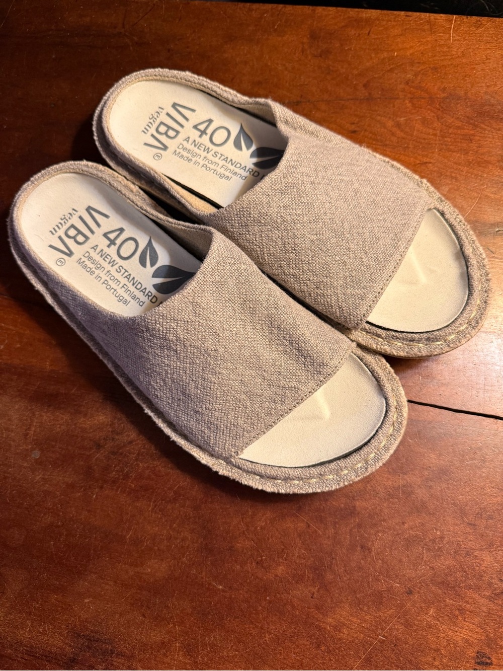 VIBAe Saint Tropez Vegan Zuma Linen Slide Sandals